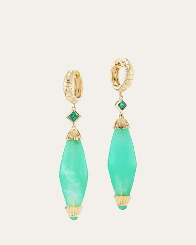 Intention Bead Drop Earrings in 18K Yellow Gold